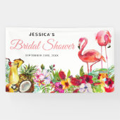 Tropisches Flamingo Beach Brautparty Banner (Horizontal)