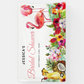 Tropisches Flamingo Beach Brautparty Banner (Vertikal)