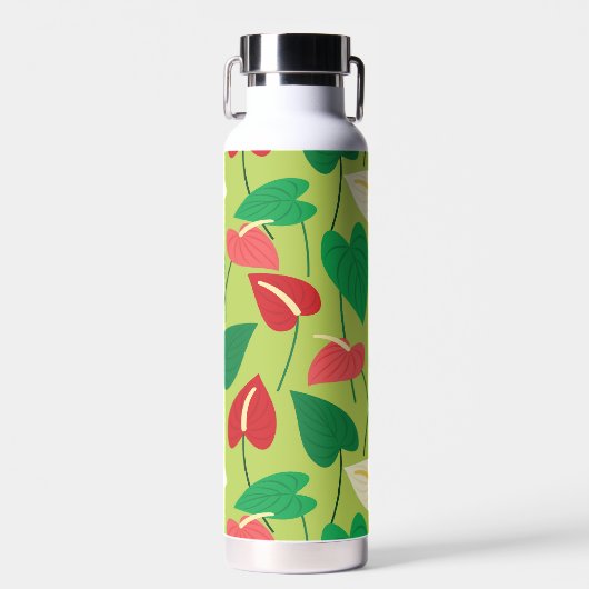 Tropisches Flamingo-Blume Trinkflasche (Vorne)