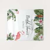 Tropisches Flamingo-Brautparty Wandteppich (Vorderseite (Horizontal))