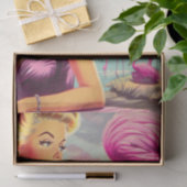 Tropisches Flamingo-Button Seidenpapier (Geschenk)