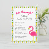 Tropisches Flamingo-Dusche Einladung (Stehend Vorderseite)