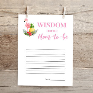 Tropisches Flamingo Gebete für Babyduschkarte