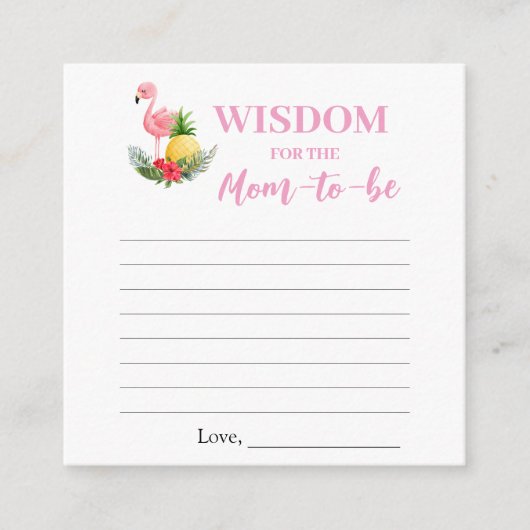 Tropisches Flamingo Gebete für Babyduschkarte Begleitkarte (Vorderseite)