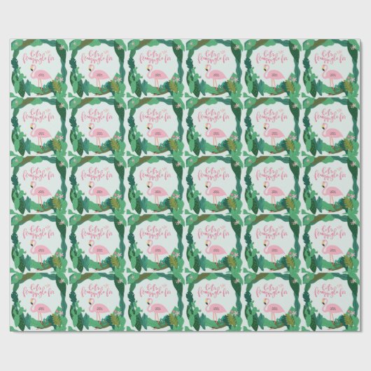 Tropisches Flamingo-Geschenkpapier Geschenkpapier (Flach)