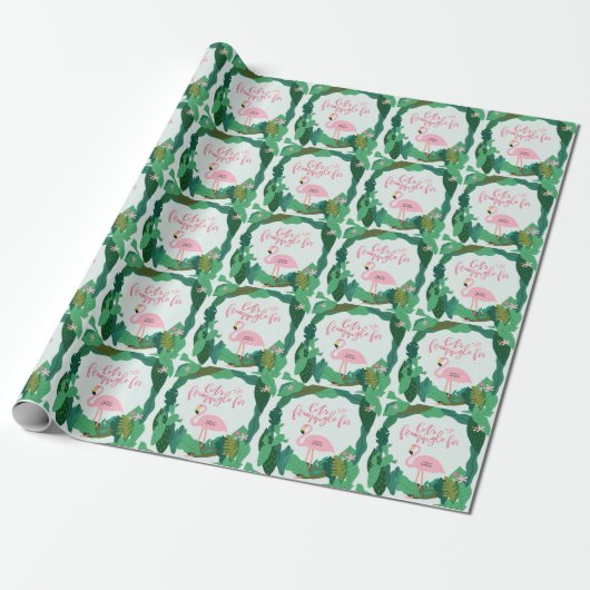 Tropisches Flamingo-Geschenkpapier Geschenkpapier (Ungerollt)