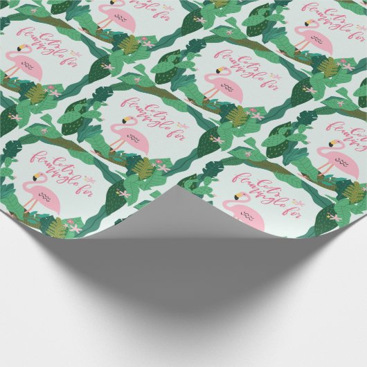 Tropisches Flamingo-Geschenkpapier Geschenkpapier (Ecke)