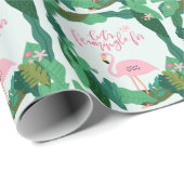 Tropisches Flamingo-Geschenkpapier Geschenkpapier (Rolleneckpunkt)