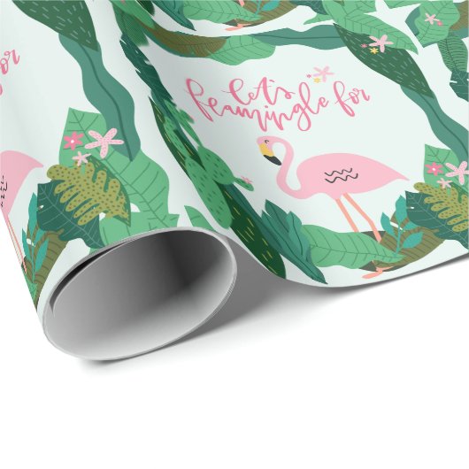 Tropisches Flamingo-Geschenkpapier Geschenkpapier (Rolleneckpunkt)