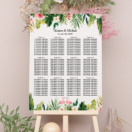 Tropisches Flamingo-Hochzeitsszenario Poster