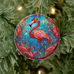 Tropisches Flamingo Keramik Dekorative Ornamente