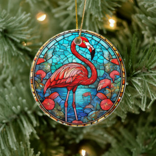 Tropisches Flamingo Keramik Dekorative Ornamente