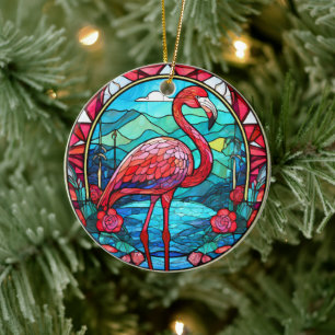 Tropisches Flamingo Keramik Dekorative Ornamente
