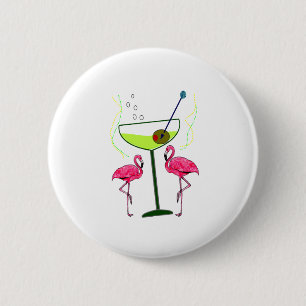 Tropisches Flamingo Kunstschätze Button
