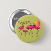 Tropisches Flamingo Kunstschätze Button (Vorne & Hinten)