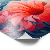 Tropisches Flamingo mit Blume Fotodruck (Ecke)