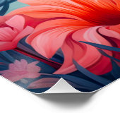 Tropisches Flamingo mit Blume Poster (Ecke)