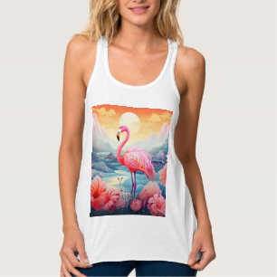 Tropisches Flamingo mit Blume Tank Top