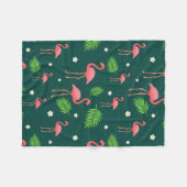 Tropisches Flamingo-Muster Fleecedecke (Vorderseite (Horizontal))