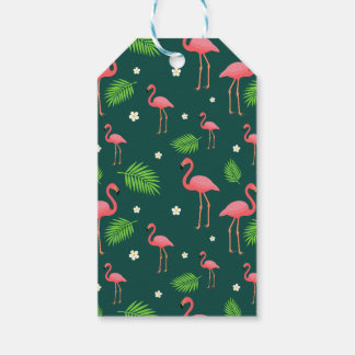 Tropisches Flamingo-Muster Geschenkanhänger