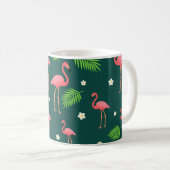 Tropisches Flamingo-Muster Kaffeetasse (VorderseiteRechts)