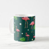 Tropisches Flamingo-Muster Kaffeetasse (Vorderseite Links)
