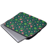 Tropisches Flamingo-Muster Laptopschutzhülle (Vorne Knopf)