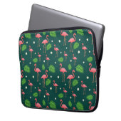 Tropisches Flamingo-Muster Laptopschutzhülle (Vorderseite Links)