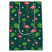 Tropisches Flamingo-Muster Mittlere Geschenktüte (Rückseite)