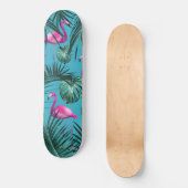 Tropisches Flamingo-Muster Nr. 4 Skateboard (Vorderseite)