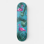 Tropisches Flamingo-Muster Nr. 4 Skateboard (Vorderseite)