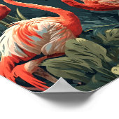 Tropisches Flamingo-Paradies: Vintag Poster (Ecke)