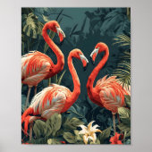 Tropisches Flamingo-Paradies: Vintag Poster (Vorne)