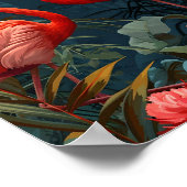 Tropisches Flamingo-Paradies: Vintag Poster (Ecke)