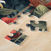 Tropisches Flamingo-Paradies: Vintage Postkarte Puzzle (Seite)