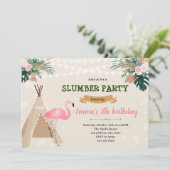 Tropisches Flamingo-Party Einladung (Stehend Vorderseite)