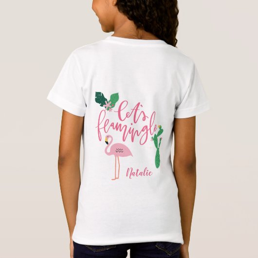 Tropisches Flamingo-Party T-Shirt (Rückseite)
