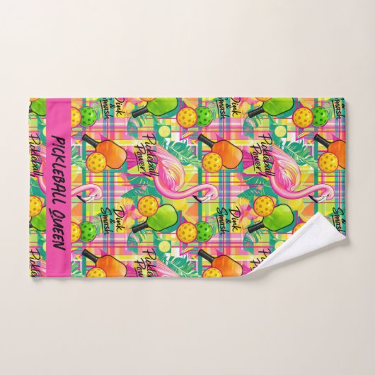 Tropisches Flamingo-Pickleball Handtuch (Handtuch)