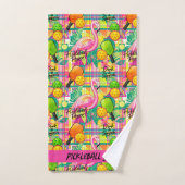 Tropisches Flamingo-Pickleball Handtuch (Handtuch)