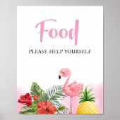 Tropisches Flamingo Pink Food-Zeichen Poster (Vorne)