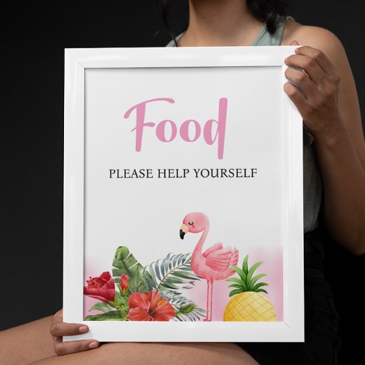Tropisches Flamingo Pink Food-Zeichen Poster