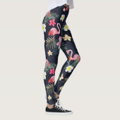 Tropisches Flamingo Print, exotische botanische Bl Leggings (Rechts)