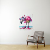 Tropisches Flamingo-Schnorcheldesign Wandteppich (Beispiel)