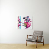 Tropisches Flamingo-Schnorcheldesign Wandteppich (Beispiel (Horizontal))
