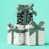 Tropisches Flamingo-Set von 3 Geschenkpapier Set