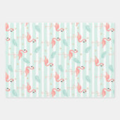 Tropisches Flamingo-Set von 3 Geschenkpapier Set (Vorderseite)