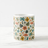 Tropisches Flamingo- und Palmenbaum-Muster Kaffeetasse (Mittel)