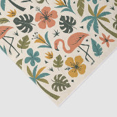Tropisches Flamingo- und Palmenbaum-Muster Seidenpapier (Ausschnitt)