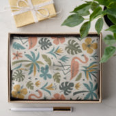 Tropisches Flamingo- und Palmenbaum-Muster Seidenpapier (Geschenk)