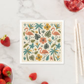 Tropisches Flamingo und Palmenbaummuster Serviette (Beispiel)